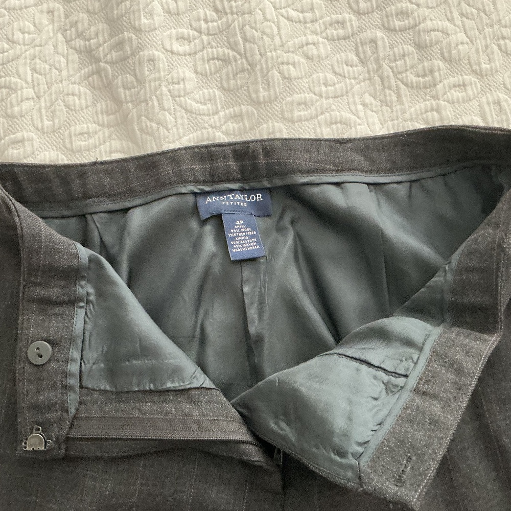 Ann Taylor Wool Flat Front Suit Pants